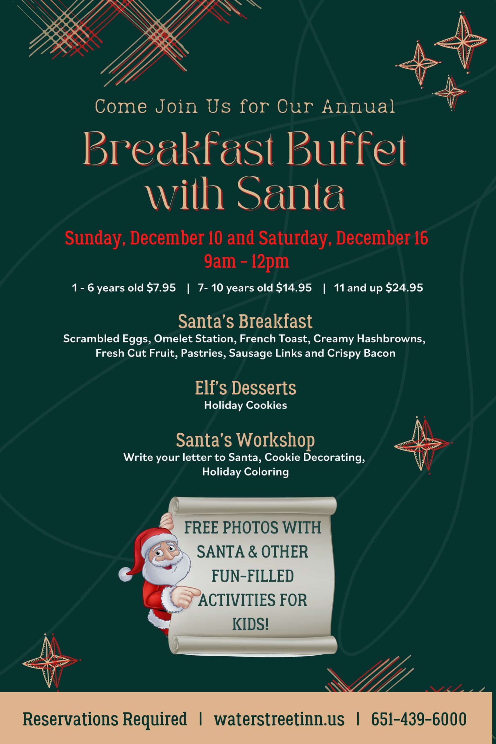 Santa Breakfast 1 Water Street Inn a Stillwater MN Hotel & Wedding Venue