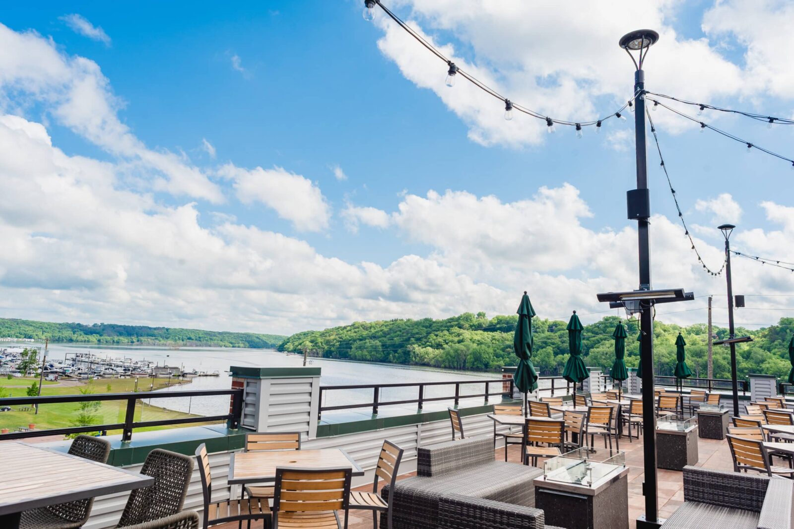 View from Papa's Rooptop of the St. Croix River, one of the resturants at our Stillwater Hotel.
